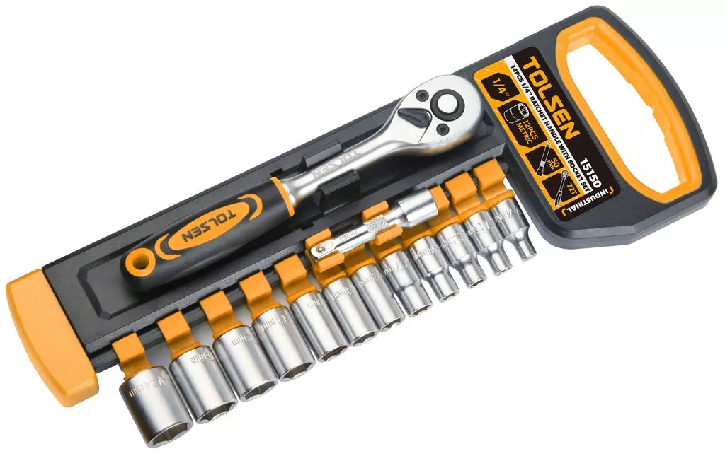 SET DE 14 PIEZAS DE DADOS 1/4"