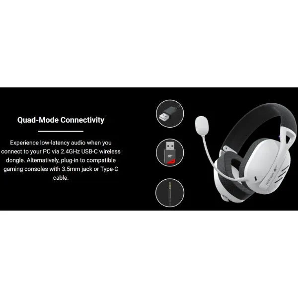 AUDIFONOS GAMER INALAMBRICOS BLANCO/NEGR