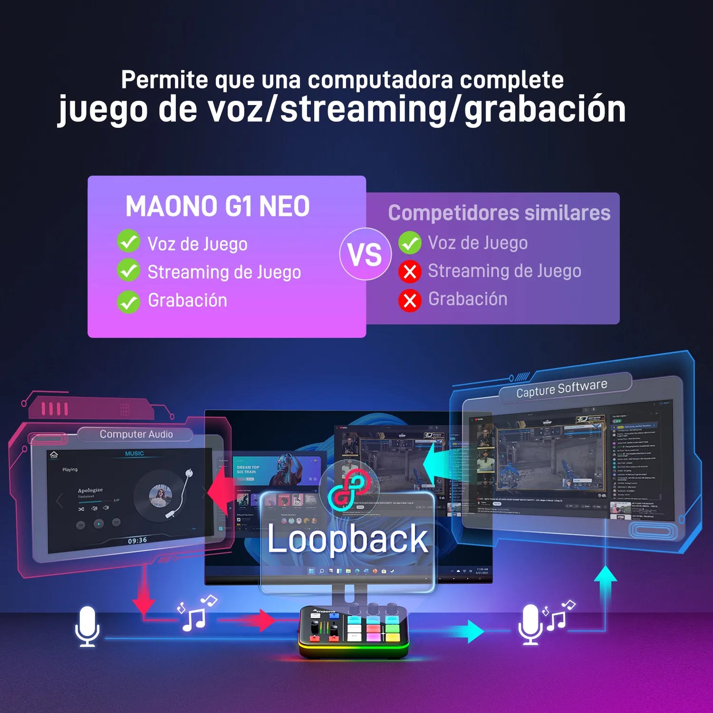 MEZCLADOR DE AUDIO PARA STREAMING GAMER