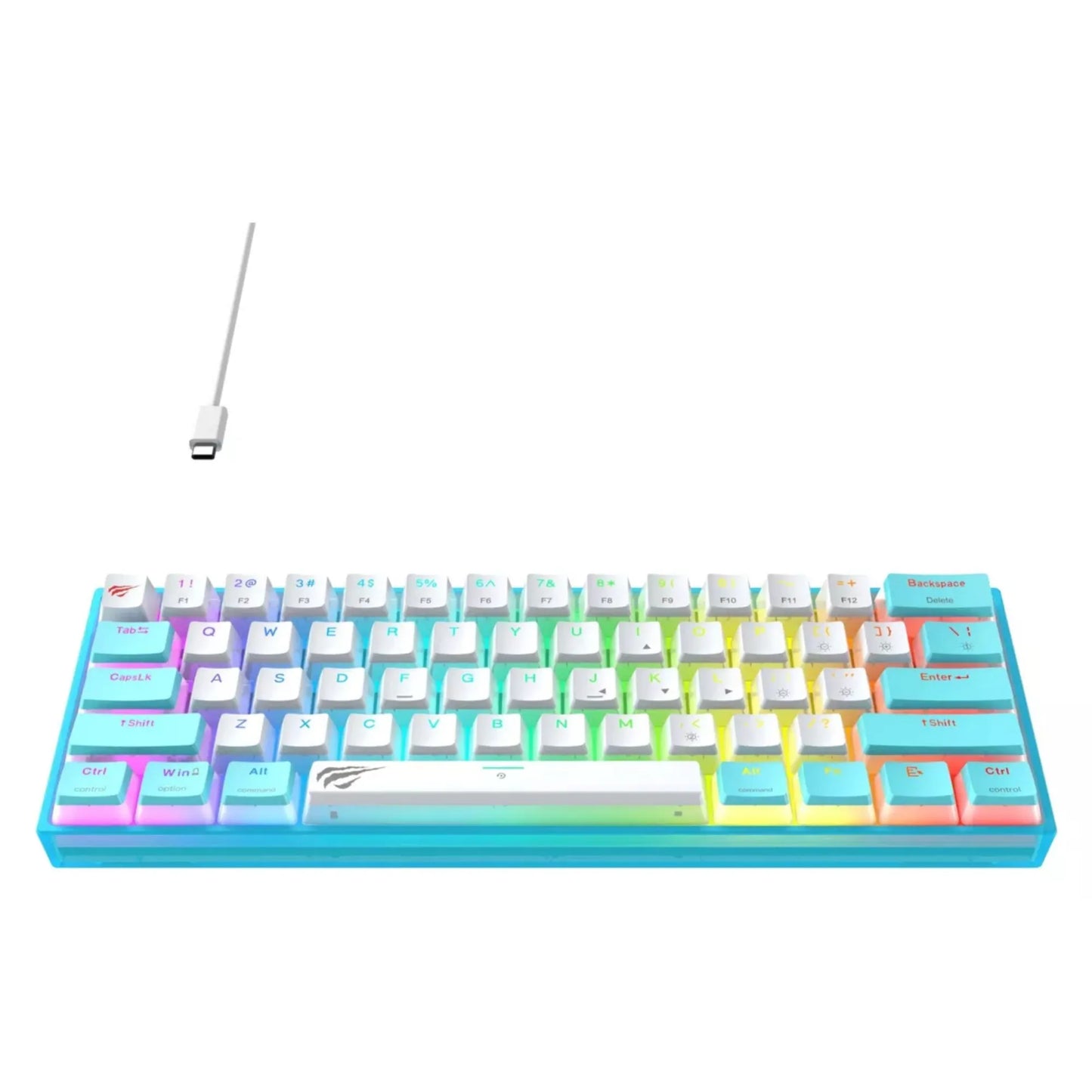 TECLADO GAMER RGB AZUL+BLANCO