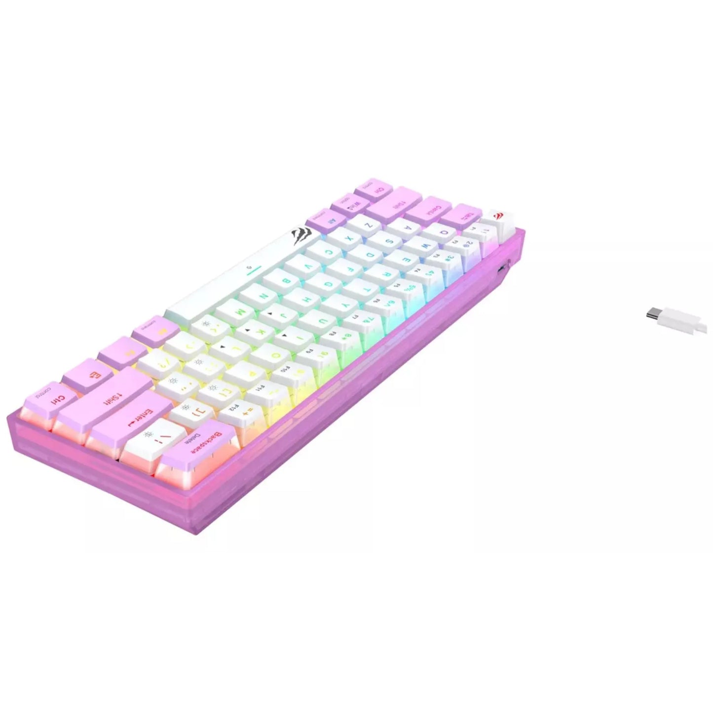 TECLADO GAMER RGB PURPURA+BLANCO