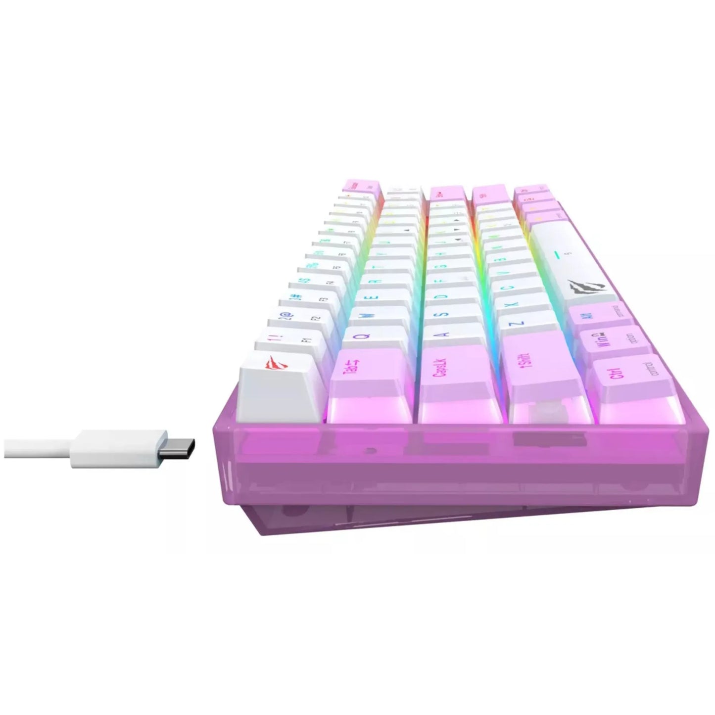 TECLADO GAMER RGB PURPURA+BLANCO